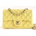 Designer Chanel Pearl Caviar Calfskin Small Classic Flap Bag A1116 Light Yellow AQ02752