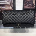Designer Copy Chanel Quilted Calfskin Maxi Classic Flap Boarding Bag A91169 Black/Silver 2020 Collection AQ03934
