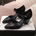 Fake AAA Chanel Patent Calfskin Mary Jane Pumps G35426 All Black 2020 Collection AQ03402