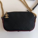 Fake Best Chanel Quilted Calfskin Button Side Camera Case Bag A57574 Black 2019 Collection AQ01917