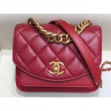 Fake Chanel Chain Handle Mini Flap Bag AS0784 Red 2019 AQ04242