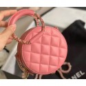 Fake Chanel Chain Handle Round Clutch with Chain Bag AP1176 Pink 2020 AQ01207