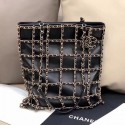 Fake Chanel Chain Lambskin Shopping Bag AS1383 Black 2020 Collection AQ01325
