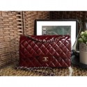 Fake Chanel Classic jumbo Flap Bag 1113 burgundy in patent leather with silver Hardware AQ04102