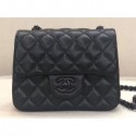 Fake Chanel Lambskin Mini Classic Flap Bag A1115 So Black AQ04120