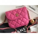 Fake Chanel Lambskin Vintage Waist Bag AP1461 Dark Pink 2020 AQ04269