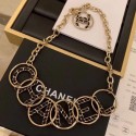 Fake Chanel Lettering Necklace AB0556 Gold/Black 2019 Collection AQ02583