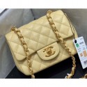 Fake Chanel Original Quality Mini Classic Flap Bag 1115 in Caviar Leather Yellow with Gold Hardware AQ02386