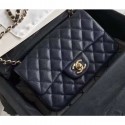 Fake Chanel Original Quality Small Classic Flap Bag 1116 in Caviar Leather Navy Blue with Gold Hardware AQ01203