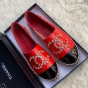 Fake Chanel Patent Leather Crystal CC Espadrilles Red 2019 Collection AQ00726
