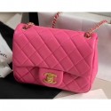 Fake Chanel Pearl on Chain Classic Flap Bag AS1786 Dark Pink 2020 AQ01241