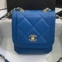 Fake Chanel Quilted Lambskin Vertical Flap Bag AS1895 Blue 2020 Collection AQ00703