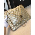 Fake Chanel Quilted Shiny Lambskin Double Clutch with Chain AP1073 Gold 2019 Collection AQ01471