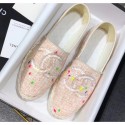 Fake Chanel Tweed and PVC Espadrilles G34819 Light Pink 2019 AQ01352