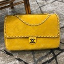 Fake Chanel x Pharrell Oversize Suede Flap Bag Yellow 2019 Collection AQ02073