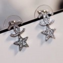 Fake Cheap Chanel Crystal CC Star Short Earrings 2020 Collection AQ00922