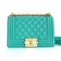 Fake Replica Chanel Quilted Calfskin Small Boy Flap Bag A67085 Green 2019 Collection AQ04347