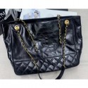 Fake Replica Chanel Waxy Calfskin Shopping Tote Bag Black 2020 AQ04109