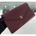 Fashion Chanel Chevron Envelope Flap Clutch Bag Burgundy AQ04338