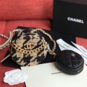 Fashion Replica Chanel 19 Houndstooth Tweed Clutch with Chain & Coin Purse AP0986 Beige/Black 2019 Collection AQ03941