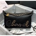 First-class Quality Chanel Calfskin & Chain Logo Bowling Shoulder Bag Black 2020 Collection AQ03955