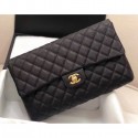 High Imitation Chanel Grained Calfskin Classic Clutch Bag A57650 Black 2019 AQ01187