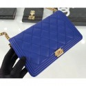 High Imitation Chanel Lambskin Boy Wallet On Chain WOC Bag A81969 Blue/Gold 2019 AQ03999