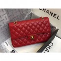 High Imitation Chanel original quality Classic Flap Medium Bag 1112 red in caviar Leather with gold Hardware AQ01561