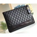 High Quality Chanel Aged Calfskin Gabrielle Pouch Clutch Large Bag A84288 Black AQ03584