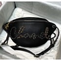 High Quality Chanel Calfskin & Chain Logo Waist Bag AS1783 Black 2020 Collection AQ04386