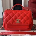 High Quality Fake Chanel Quilted Grained Calfskin Mini Messenger Flap Top Handle Bag A93067 Red 2019 Collection AQ03884