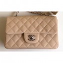 High Quality Imitation Chanel Caviar Leather Small Classic Flap Bag A1116 Beige/Silver AQ01915
