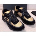 High Quality Imitation Chanel CC Logo Sneakers G34360 Black/Gold 2019 AQ02820