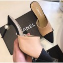 High Quality Imitation Chanel Pearl Heel 8.5cm Mules G32100 Apricot 2019 AQ03312