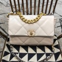 High Quality Replica Chanel 19 Large Quilted Goatskin Flap Bag AS1161 White 2019 Collection AQ01467