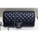 High Quality Replica Chanel Lambskin Classic Flap Clutch Bag with Chain Black 2019 AQ04384