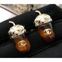 High Quality Replica Chanel Nut Resin Stud Earrings Brown 2018 AQ01976