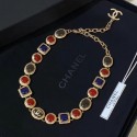 High Quality Replica Chanel Resin Stone Choker Necklace Burgundy/Blue AB2983 2019 Collection AQ04296