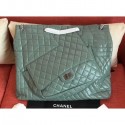 Hot Chanel Crumpled Calfskin Patchwork Shopping Tote Bag Green 2019 AQ01690