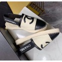 Hot Chanel Lambskin Espadrilles Mules Sandals Beige/Black 2020 Collection AQ00847