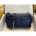 Hot Chanel Quilted Lambskin Large Flap Bag with Resin Chain AS1354 Navy Blue 2019 Collection AQ03764