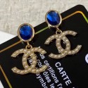 Hot Chanel Stone CC Pendant Short Earrings Blue 2019 Collection AQ02531