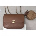 Hot Fake Chanel Flap Bag and Coin Purse AS1094 Brown 2019 AQ02054