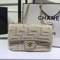 Hot Replica Chanel Crochet Pearl Classic Medium Flap Bag White 2019 Collection AQ02991