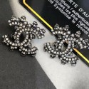 Imitation 1:1 Chanel Crystal CC Stud Earrings Black 04 2019 Collection AQ04107