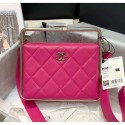 Imitation 1:1 Chanel Lambskin & Silver-Tone Metal Clutch AS1732 Rosy 2020 Collection AQ03641