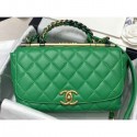 Imitation 1:1 Chanel Small Frame Flap Bag with Chain Top Handle AS1749 Green 2020 AQ02571