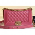 Imitation AAA Chanel Caviar Leather Boy Flap Medium Bag Dark Pink AQ01548