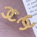 Imitation AAA Chanel Egypt Embossed CC Stud Earrings Gold 2019 Collection AQ03921