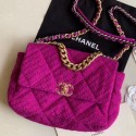 Imitation AAAAA Chanel 19 Tweed Large Flap Bag AS1161 Purple 2019 Collection AQ04001